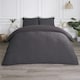 image 1 of OHS Geometric Seersucker Luxury Duvet Quilt and Pillowcase Set, Double - Charcoal