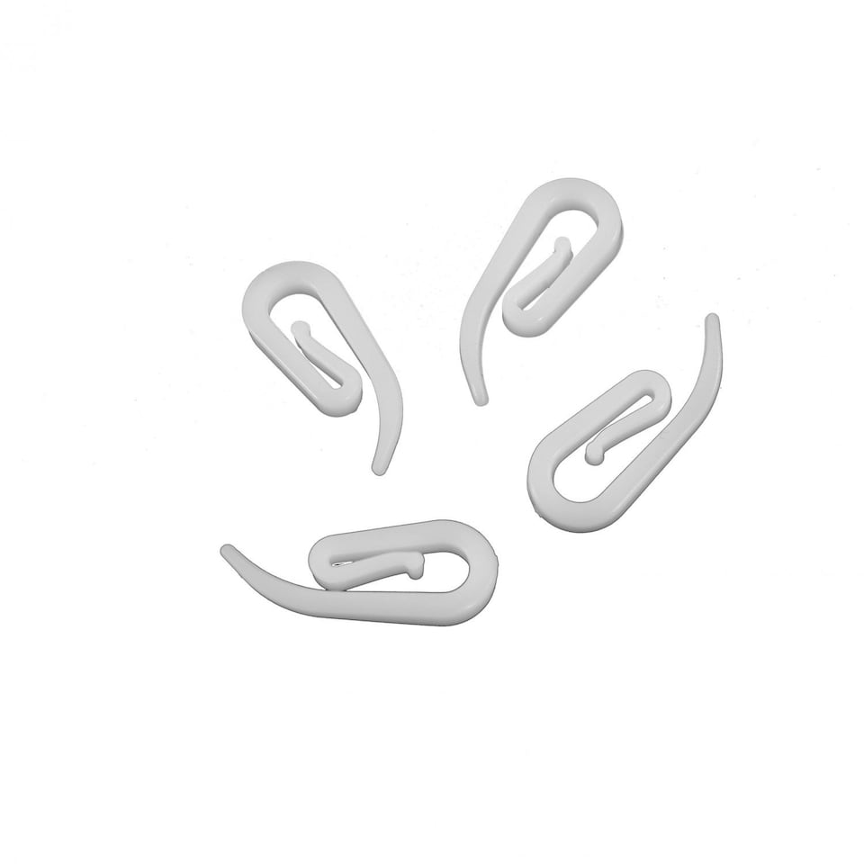 image 1 of Plastic Window Door Bathroom Curtain Hooks Set of 120 - 2.8 x 1.2cm