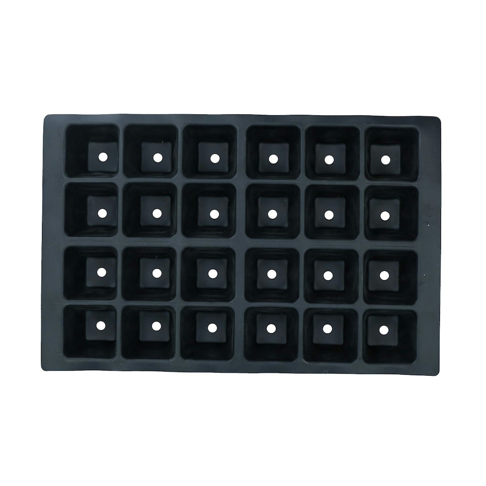 image 1 of 24 Cell Plant Trays Bedding Plant Pack Plastic Inserts Seed Tray Pots- 60 Trays Black