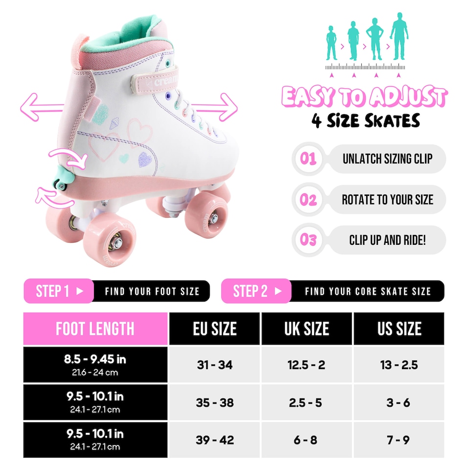 image 1 of CREAM Scoop Quad Roller Skates, Adjustable