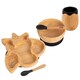 image 1 of Tiny Dining 5pc Bamboo Suction Feeding Set - Unicorn/Black - Divided Non-Slip Bamboo Baby Self-Feeding Dining Weaning Set