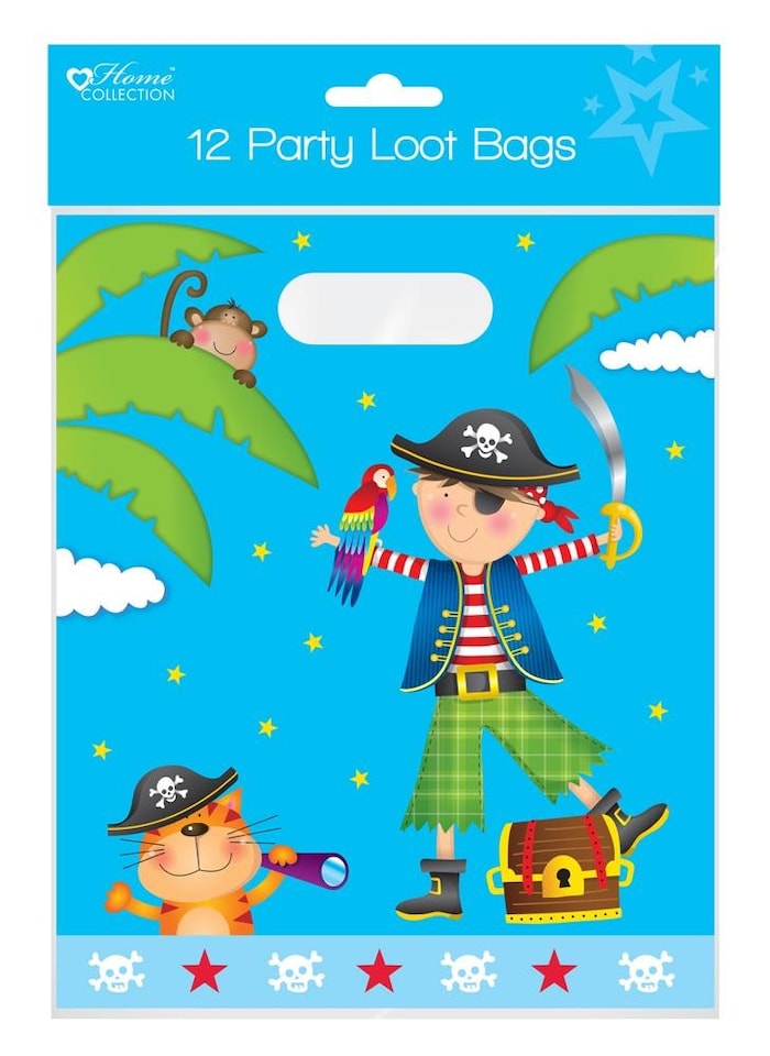 image 1 of Pack of 12 Pirates Party Large Loot Bags