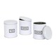 image 1 of Harbour Housewares 3pc Round Metal Tea Coffee Sugar Canister Set - White - Kitchen Caddy Kitchen Storage Containers Canisters