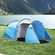 image 2 of Outsunny 3 Man Camping Tent w/ 2 Rooms Porch Vents Rainfly Weather-Resistant