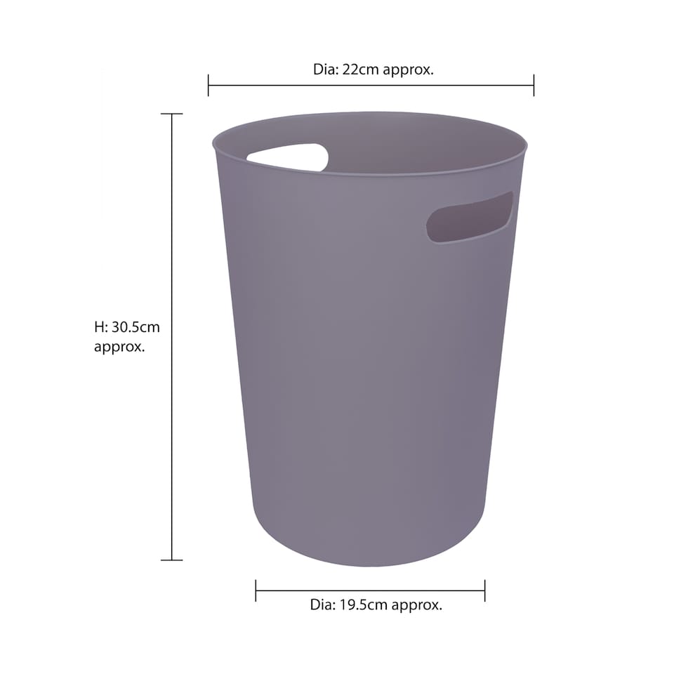 image 1 of JVL Modu Round Waste Bin 9.7L Set of 2 Bathroom Bedroom Office Amethyst