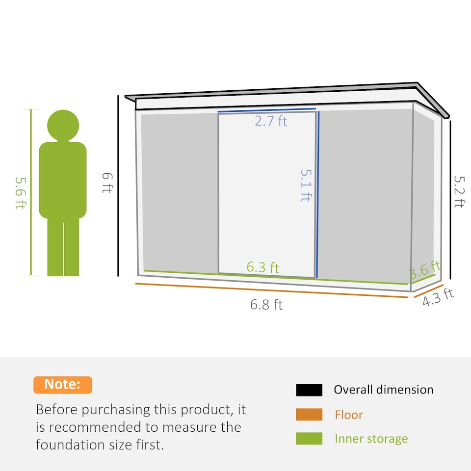 image 1 of Outsunny 7 x 4ft Outdoor Garden Storage Shed for Backyard Patio Black