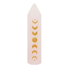 Something Different Rose Quartz Moon Phases Crystal - Pink/Gold - One Size