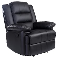 Loxley Bonded Leather Manual Recliner Armchair Sofa Home Lounge Chair (Black)