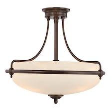 Griffin 4 Light Semi Flush Ceiling Light Palladian Bronze, E27