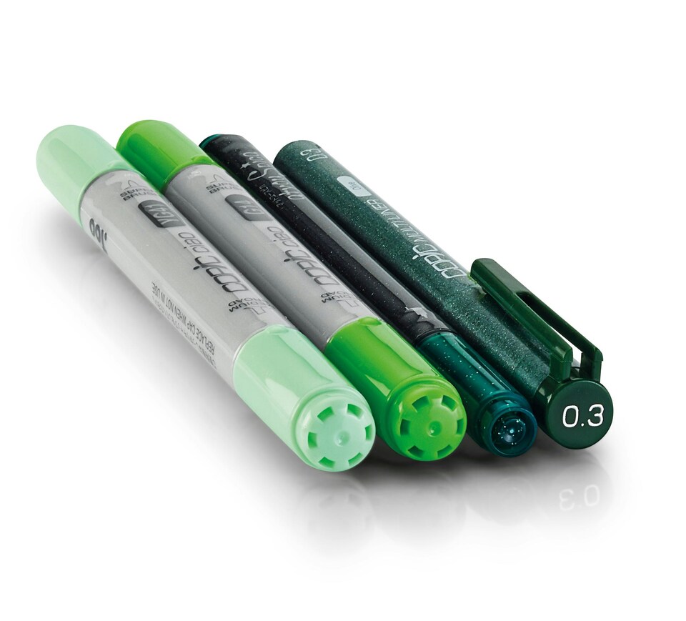 image 1 of Copic Doodle Pack, Green, Set of 4