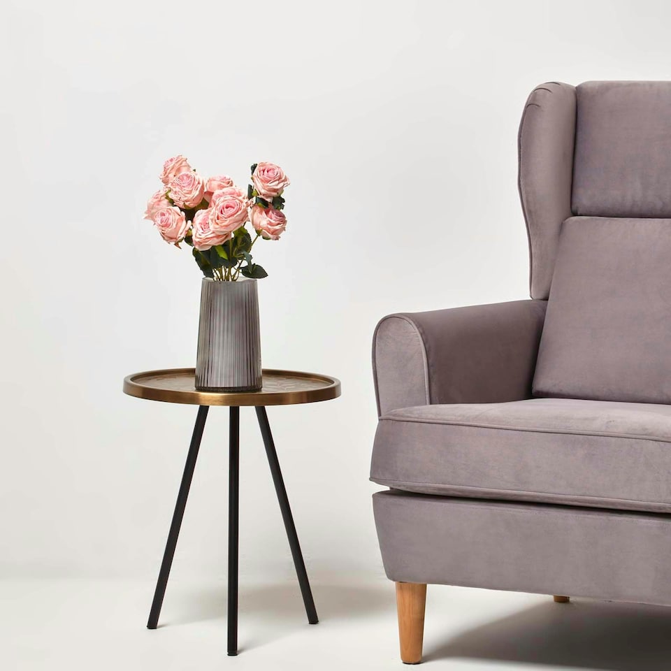 image 1 of Homescapes Artificial Bouquet of Pink Roses