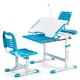 image 1 of COSTWAY Kids Desk and Chair Set Height Adjustable Kids Study Table and Chair Set-Blue