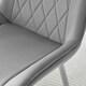 image 5 of Furniturebox 2x Pesaro Grey Velvet Silver Leg Luxury Dining Chairs