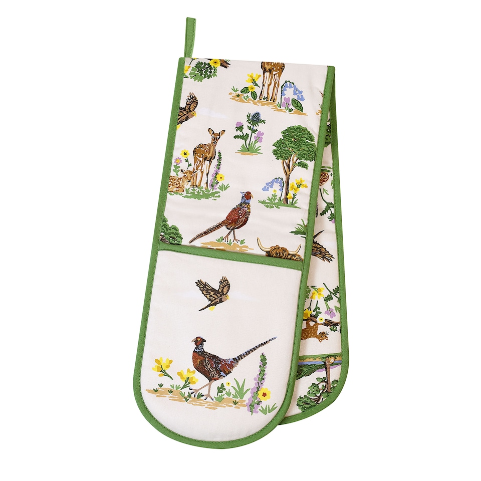 image 1 of Ulster Weavers Thistlewood Double Oven Glove Green