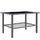 image 1 of Outsunny Outdoor Rattan Coffee Table, Rectangular Tea Side Table, Mixed-grey 