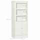 image 3 of HOMCOM Modern Kitchen Cupboard, Storage Cabinet with Adjustable Shelves, White