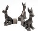 image 1 of Small Bronze Sitting Hare Plant Pot Feet - Set of 3 | Grey