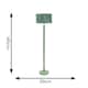 image 3 of ValueLights Bobbins Sage Green Floor Lamp Pleat Pink Shade and Bulb