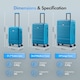 image 9 of Vonhaus Hard Shell Suitcase Set 3 Piece with TSA Lock | Blue | Teal
