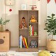 image 4 of COSTWAY 5-Cube Bookcase Wooden Storage Organizer White Yellow