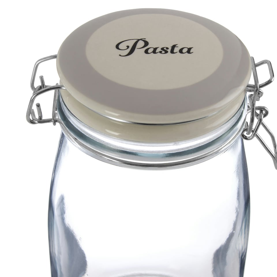 image 1 of Interiors by Premier Versatile And Stylish Pasta Storage Jar, Airtight Sealed Glass Jar With Lid, Ergonomic Design Mason Jar