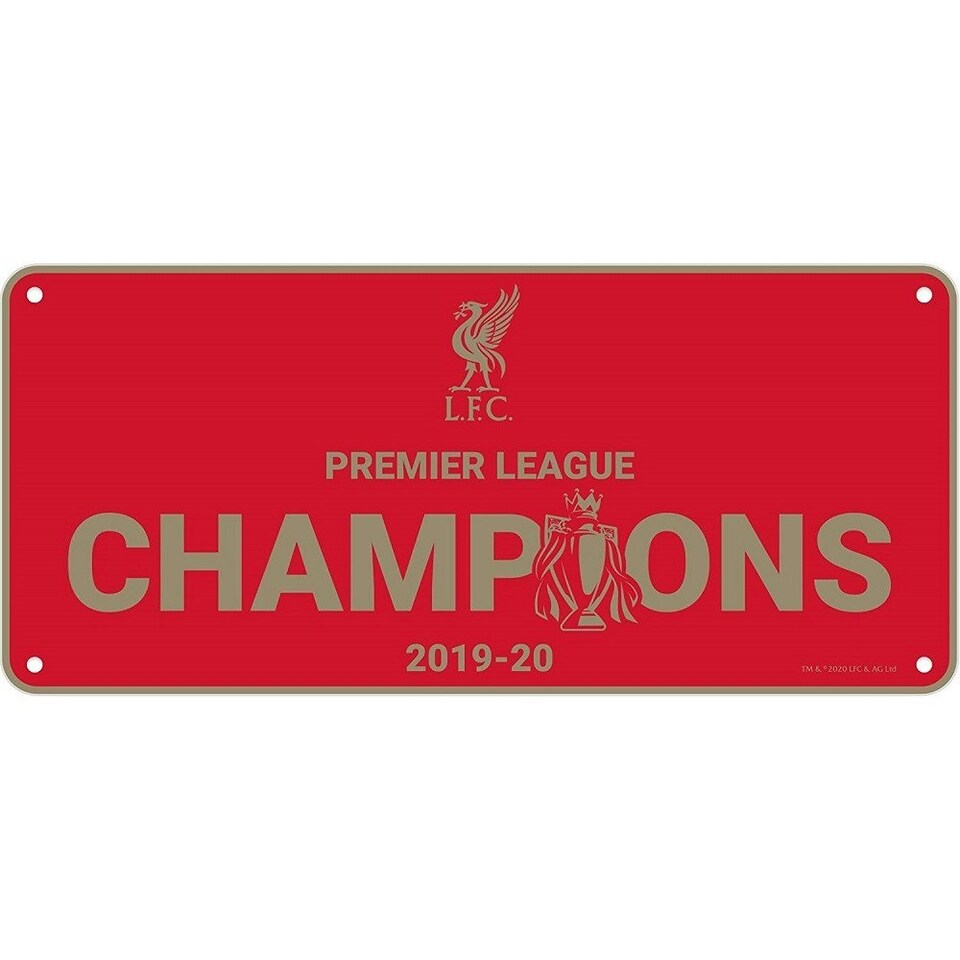 image 1 of Liverpool FC Premier League Champions 2019-20 Plaque - Red/Gold - One Size