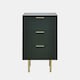 image 1 of OHS Ribbed Bedside Table Modern Bedroom 3 Draw Office Nightstand | Green | Dark Forest Green