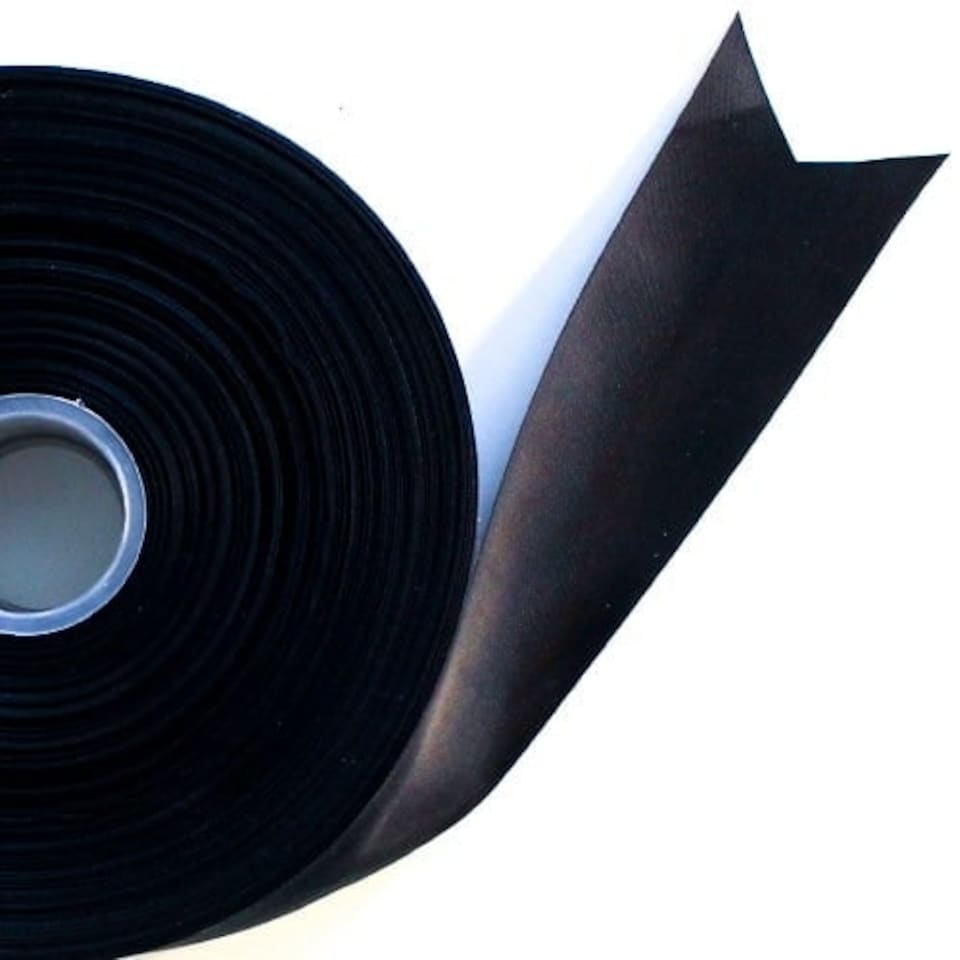 Black Satin Faced Ribbon Reel 45mm x 91m