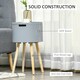 image 7 of Round Side Table Wood Nightstand with Hidden Storage Space Removable Tray Grey