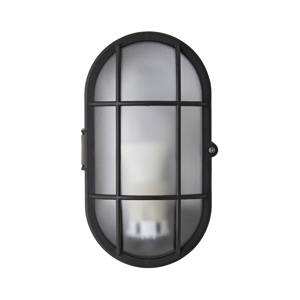 image 1 of ValueLights Modern Black IP44 Rated Outdoor Garden Security Bulkhead Wall Light