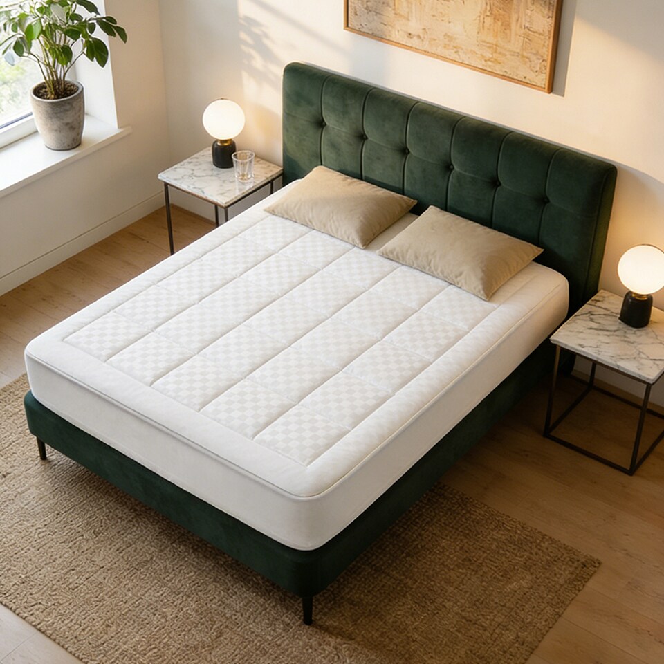 image 1 of Living and Home Mattress Protector Cover- Small Double Size | White | Small Double