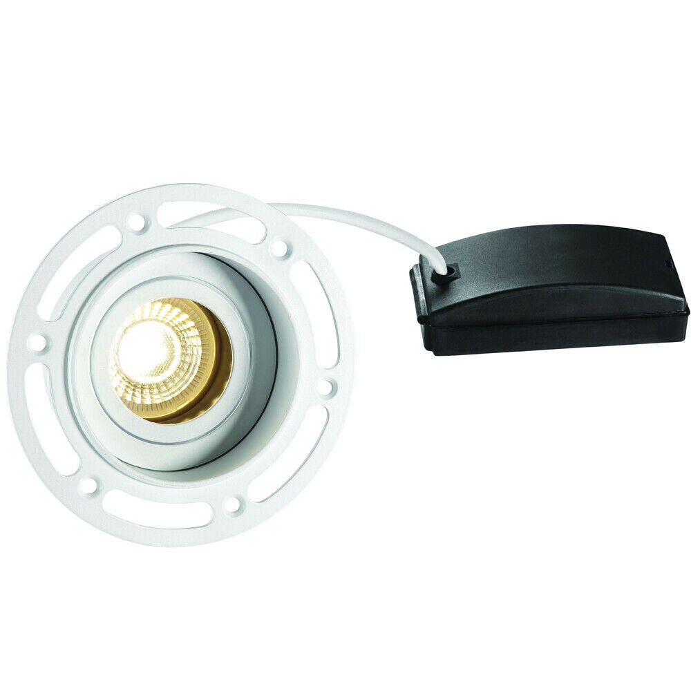 Loops Invisible Plaster Over Round Ceiling Spotlight Matt White Adjustable Angle GU10