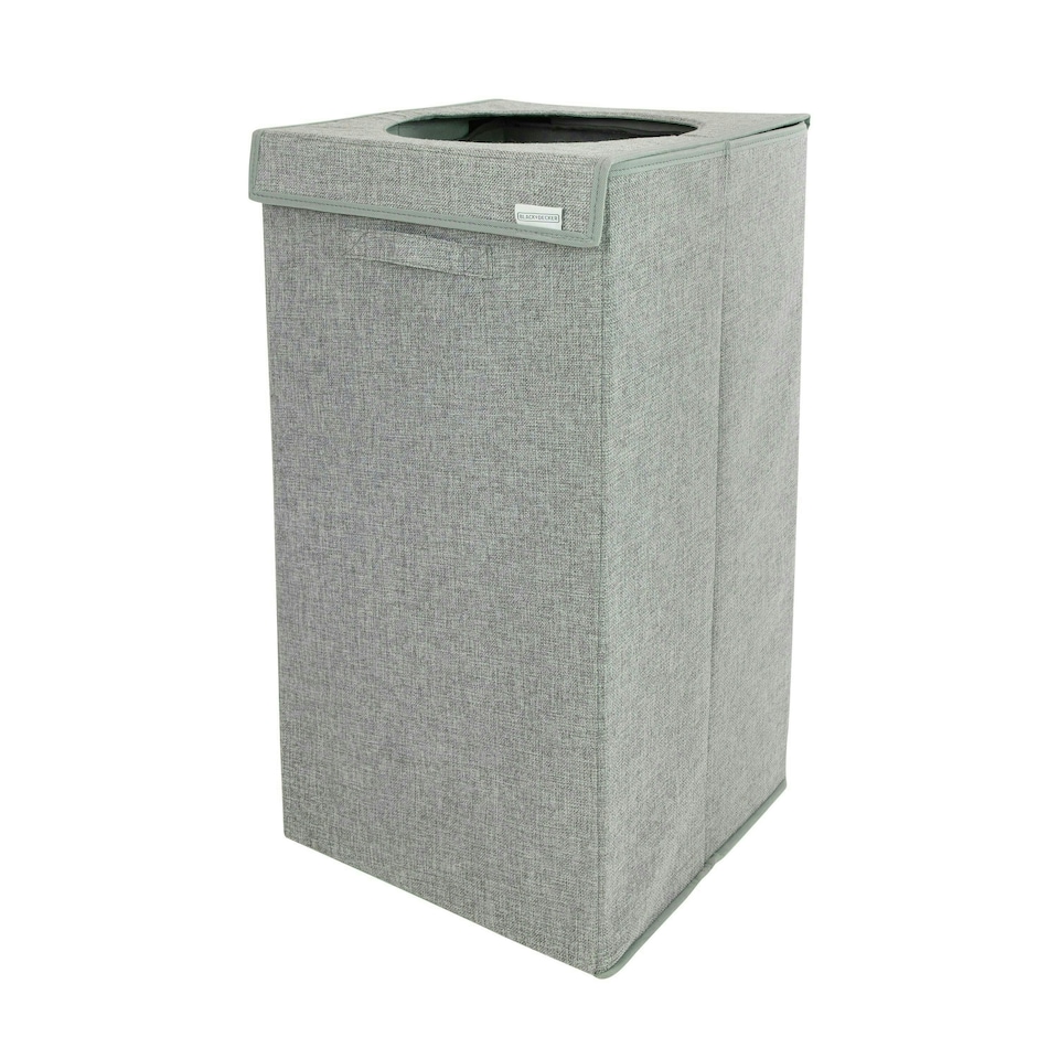 image 1 of BLACK+DECKER Foldable Square Laundry Basket Grey