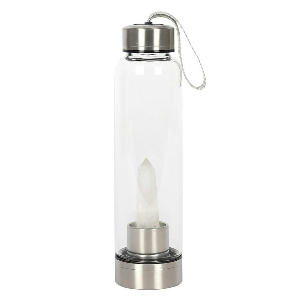 image 1 of Something Different Quartz Water Bottle - Clear/Steel Grey - One Size