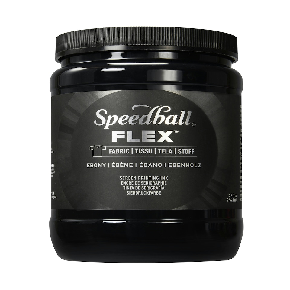 image 1 of Speedball Screen Printing Fabric Ink, Ebony, 32oz