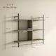image 3 of HOMCOM Wall Shelf Unit with 4 Hooks for Living Room Grey Wood Effect