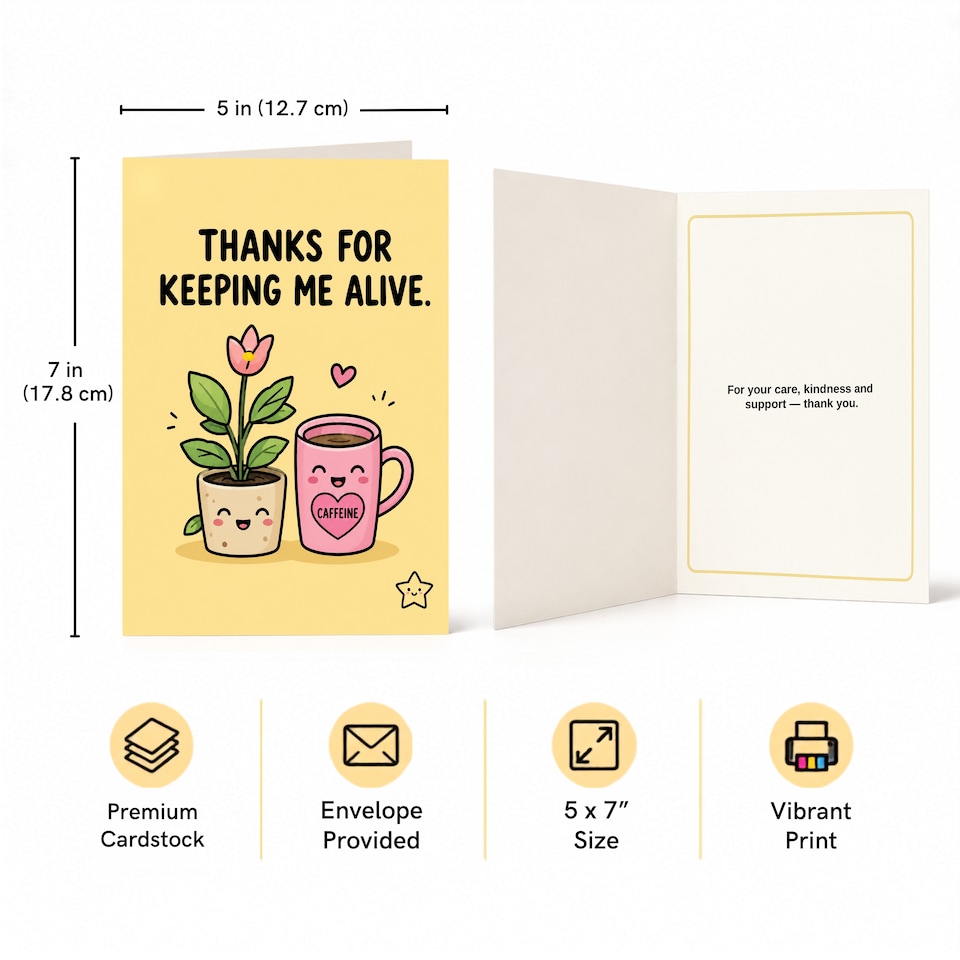 image 1 of Thanks for Keeping Me Alive Open Greeting Card