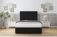 image 2 of Sloomy Somerset Black Plush Divan Bed Base No Drawers With 54 Inch Floor Standing Headboard | Black | Black | Double | 1