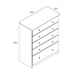 image 7 of Colorado Soft White 5 Drawer Chest - Painted Wood Bedroom Storage Cabinet with Oak Effect Top | White | White | 1