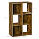 image 5 of HOMCOM Industrial Style Storage Shelf, Bookcase, Bookshelf with 6 Compartments, Freestanding Shelving Unit for Living Room, Home Study, Rustic Brown