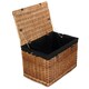 image 5 of 60cm Double Steamed Wicker Chest Picnic Basket with Lining Grey | Grey | One Size