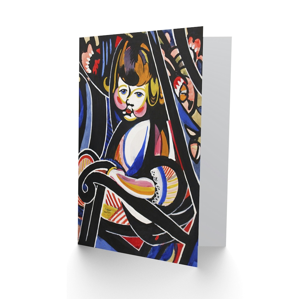 image 1 of Henry Lyman Sayen Art Card Child in Rocker Abstract Painting