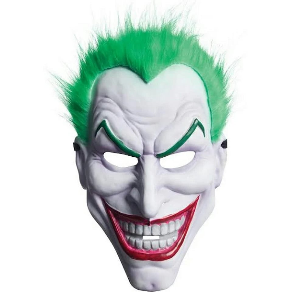 image 1 of The Joker Unisex Adult Mask - White/Green/Red - One Size One Size