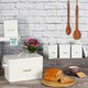 image 5 of Harbour Housewares 4 Piece White Vintage Metal Kitchen Canisters Set Utility Storage Utility Containers Storage Box Storage Container