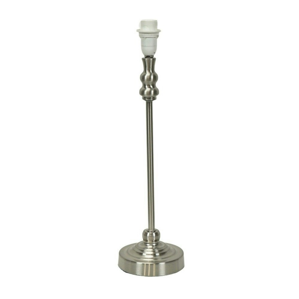 image 1 of ValueLights Maggie Brushed Chrome Silver Candlestick Slim Table Lamp Base
