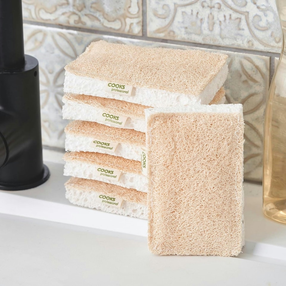 image 1 of Cooks Professional Eco Sponge Scourers | 100% Compostable and Biodegradable | 6 Pack