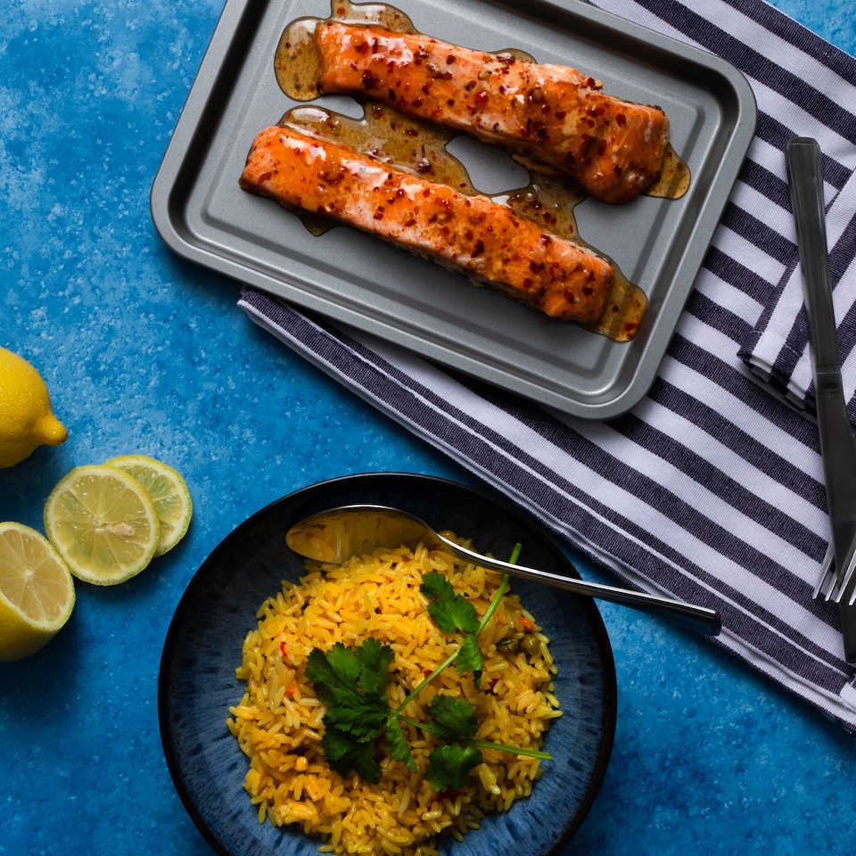 image 1 of BetterWare Air Fryer Accessories Set of 2 x 23cm Rectangular Trays Silver/Pewter