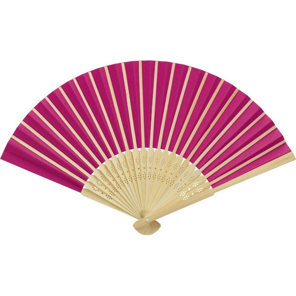 image 1 of Carmen Bamboo Handheld Fan - Pink - One Size