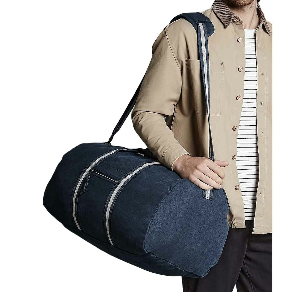 image 1 of Quadra Vintage Canvas Duffle Bag - Vintage Oxford Navy - One Size