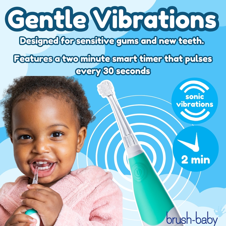 image 1 of Brush Baby BabySonic® Teal Electric Toothbrush for Toddlers